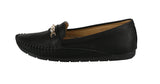 WOMAN'S SHOES BLACK PU DOCKSIDE F84-16