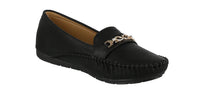 WOMAN'S SHOES BLACK PU DOCKSIDE F84-16