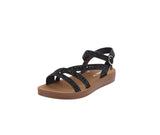 KID'S SHOES BLACK GLITTER SANDALS FAITH-5K