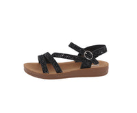 KID'S SHOES BLACK GLITTER SANDALS FAITH-5K