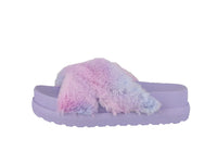 WOMAN'S SHOES PURPLE FLUFF SANDALS FAMOUS