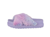 WOMAN'S SHOES PURPLE FLUFF SANDALS FAMOUS