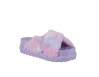 WOMAN'S SHOES PURPLE FLUFF SANDALS FAMOUS