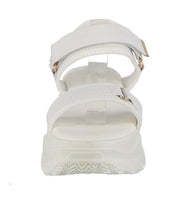 WOMAN'S SHOES WHITE FABRIC SANDAL FANCY-1