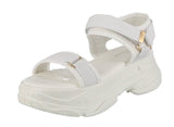 WOMAN'S SHOES WHITE FABRIC SANDAL FANCY-1