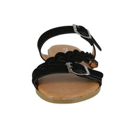 WOMAN'S SHOES BLACK SUEDE SANDALS FANTASTIC-4