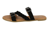 WOMAN'S SHOES BLACK SUEDE SANDALS FANTASTIC-4