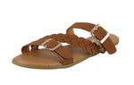 WOMAN'S SHOES TAN PU LEATHER SANDALS FANTASTIC-4