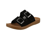 WOMAN'S SHOES BLACK SUEDE SANDALS FARON-6