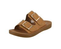 WOMAN'S SHOES TAN PU LEATHER SANDALS FARON-6