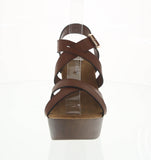 WOMAN'S SHOES TAN PU LEATHER HEELS FERRY-3