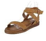 WOMAN'S SHOES TAN PU LEATHER SANDALS FIESTA-38