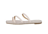 WOMAN'S SHOES WHITE METALLIC/PU GLITTER SANDALS FINA-3