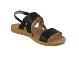 WOMAN'S SHOES BLACK PU LEATHER SANDALS FLEX-07