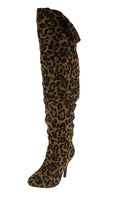 WOMAN'S SHOES LEOPARD SUEDE BOOTS FOCUS-36