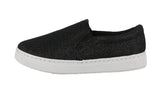 WOMAN'S SHOES BLACK GLITTER SLIP ON TENNIS SNEAKERS FOUR SEASON