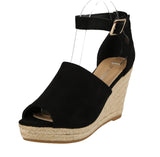 WOMAN'S SHOES BLACK SUEDE WEDGE FRANKELA-1