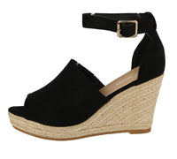 WOMAN'S SHOES BLACK SUEDE WEDGE FRANKELA-1