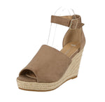 WOMAN'S SHOES LT TAUPE SUEDE WEDGE FRANKELA-1