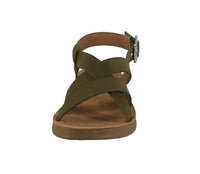 WOMAN'S SHOES KHAKI SUEDE SANDALS GALAXY