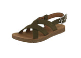 WOMAN'S SHOES KHAKI SUEDE SANDALS GALAXY