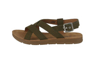 WOMAN'S SHOES KHAKI SUEDE SANDALS GALAXY