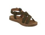 WOMAN'S SHOES KHAKI SUEDE SANDALS GALAXY