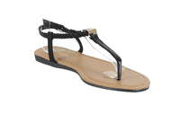 WOMAN'S SHOES BLACK PU LEATHER SANDALS GARDENIA-1