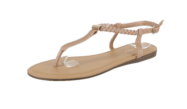 WOMAN'S SHOES ROSE GOLD GLITTER SANDALS GARDENIA-1