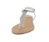 WOMAN'S SHOES SILVER GLITTER SANDALS GARDENIA-1