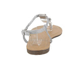 WOMAN'S SHOES SILVER GLITTER SANDALS GARDENIA-1