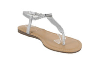 WOMAN'S SHOES SILVER GLITTER SANDALS GARDENIA-1