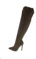 WOMAN'S SHOES TAUPE SUEDE BOOTS GISELE-8