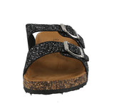 WOMAN'S SHOES BLACK GLITTER  SANDALS GLORY-199