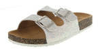 WOMAN'S SHOES WHITE GLITTER SANDALS GLORY-199