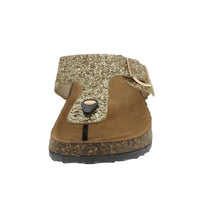 WOMAN'S SHOES GOLD LEATHER/GLITTER SANDALS GLORY-299