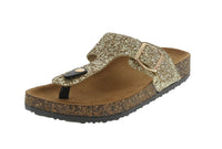 WOMAN'S SHOES GOLD LEATHER/GLITTER SANDALS GLORY-299