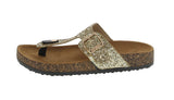 WOMAN'S SHOES GOLD LEATHER/GLITTER SANDALS GLORY-299