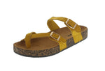 WOMAN'S SHOES MUSTARD SUEDE SANDALS GLORY-510