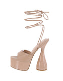 WOMAN'S SHOES NUDE PAT/PU HEELS GOGO-4