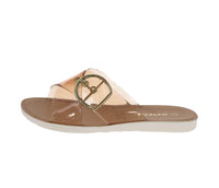 WOMAN'S SHOES DUSTY ROSE CLEAR SANDALS GOURMET