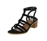 WOMAN'S SHOES BLACK SUEDE SANDALS GRAIN-2