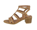 WOMAN'S SHOES TAN PU SANDALS GRAIN-2