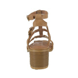 WOMAN'S SHOES TAN PU SANDALS GRAIN-2