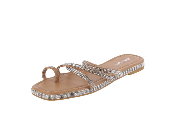 WOMAN'S SHOES NUDE GLITTER PU SANDALS GRAVITY