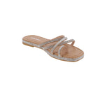 WOMAN'S SHOES NUDE GLITTER PU SANDALS GRAVITY