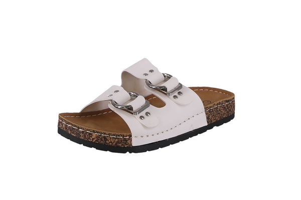 WOMAN'S SHOES WHITE PU LEATHER SANDALS GROVE-9