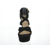 WOMAN'S SHOES BLACK SUEDE HEELS GUZMAN