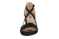 WOMAN'S SHOES BLACK GLITTER HEEL SANDAL H13-011