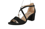 WOMAN'S SHOES BLACK GLITTER HEEL SANDAL H13-011